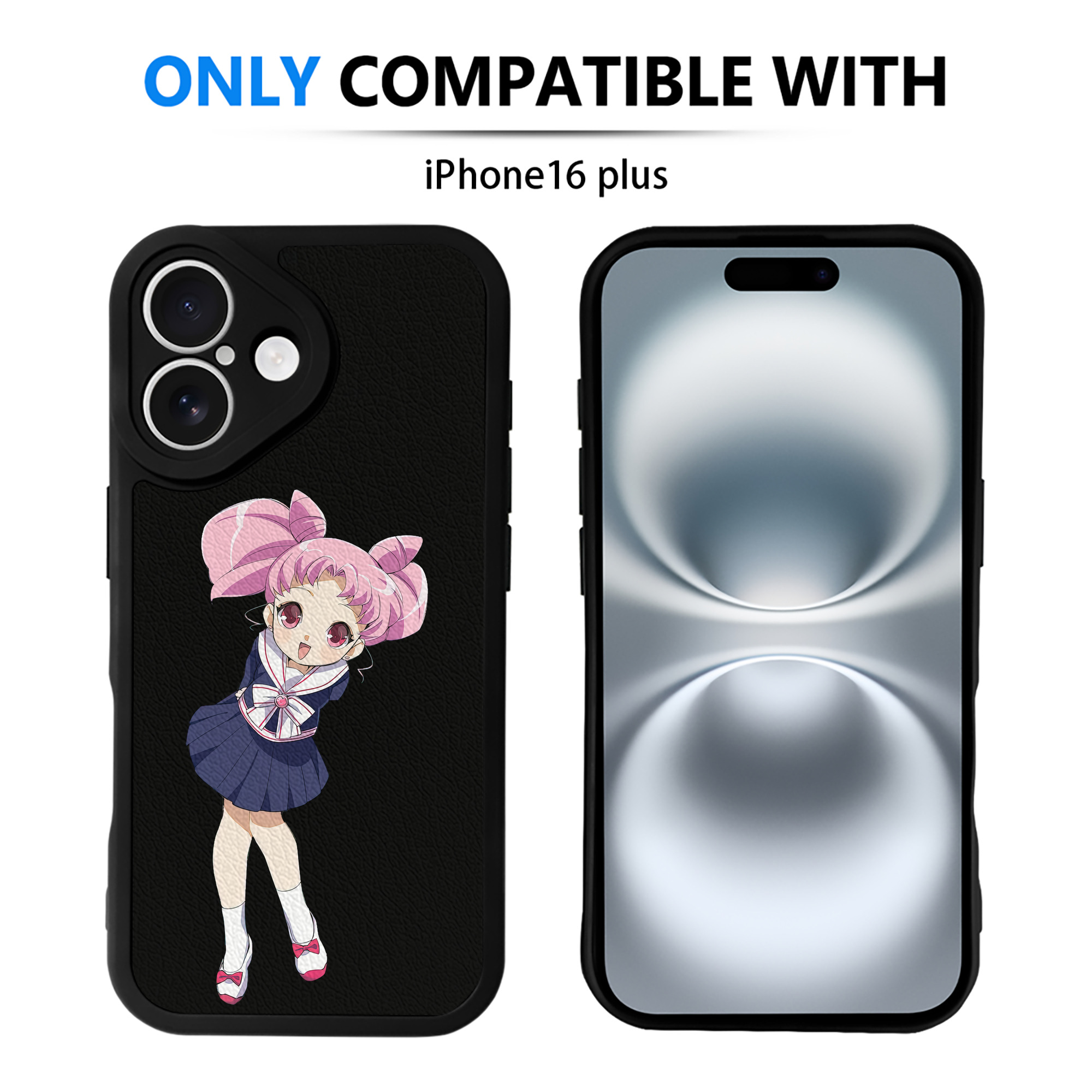 （画像用） 美少女戦士セーラームーン ちびうさ Sailor Moon Chibiusa Tsukino Usagi Small Lady Serenity 【iPhone 16シリーズ対応】シリコンスマホケース（レザー調） 材質：シリコン